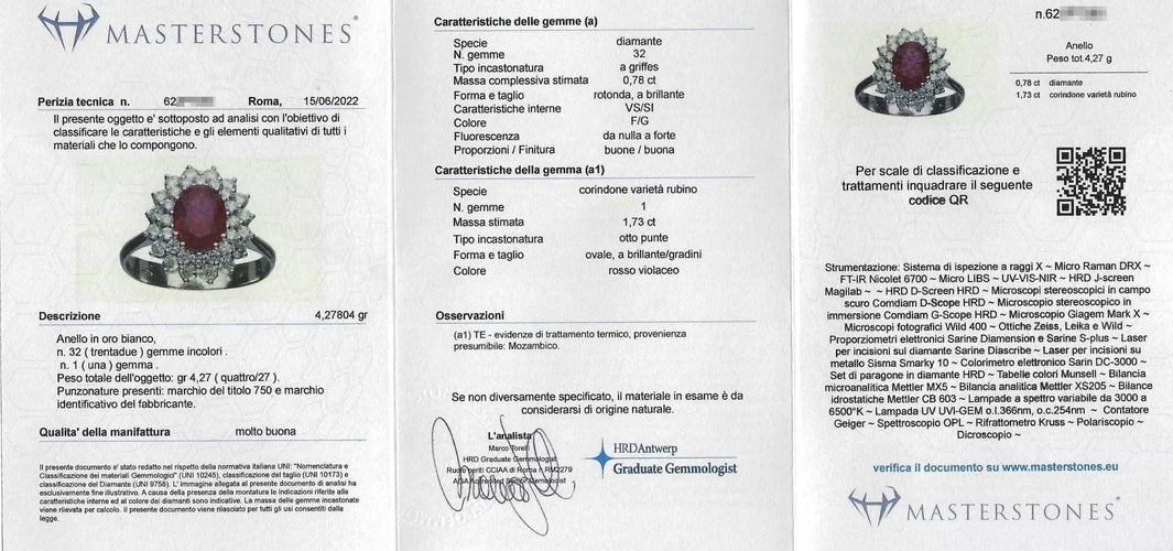 Bague Bague contour avec rubis du Mozambique 58 Facettes