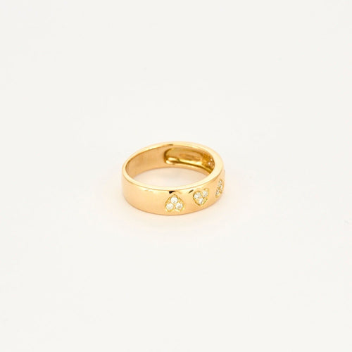 Bague 49 Bague Bandeau Coeurs or jaune 58 Facettes 1
