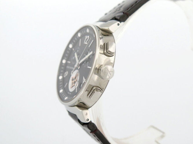 Montre montre LOUIS VUITTON tambour moon star q8d11 quartz 38 mm chrono en acier 58 Facettes 267088