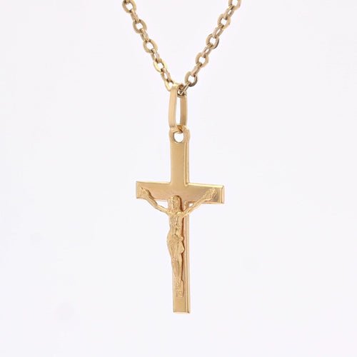 Collier Croix du Christ or jaune 58 Facettes 24-327E