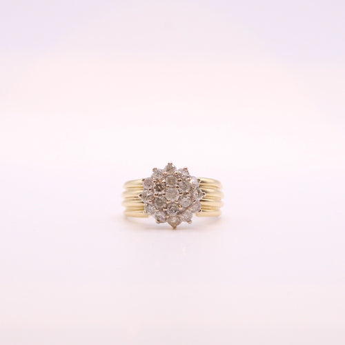 Bague 53 Bague Fleur de Diamants or jaune 58 Facettes