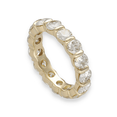 Bague 50 Alliance diamants en or jaune 18 Cts - 3,30 Cts - Taille 50 58 Facettes FB09866