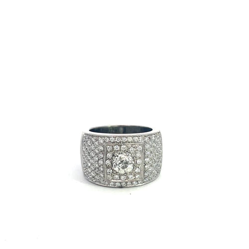 Bague Bague en or blanc et diamant 58 Facettes UN0146