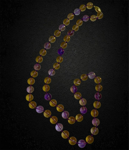 Collier Collier de perles alternées de quartz améthyste et de citrine 58 Facettes