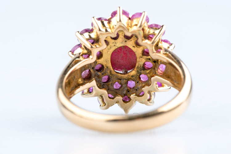 Bague 52 Bague fleur rubis 3,35 ct en or jaune 18K 58 Facettes BGRUBIOC583-107