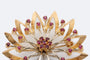Broche Oro Giallo Spilla a fiore in oro giallo con rubini 58 Facettes SPL94