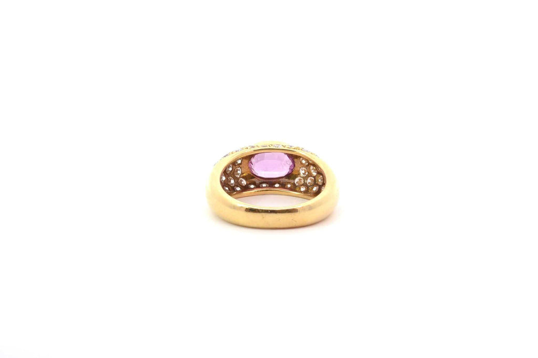 Bague 50.5 Bague vintage or jaune saphir rose et diamants 58 Facettes 26230