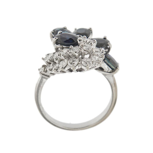 Bague Bague contraire avec diamants et saphirs 58 Facettes 35139