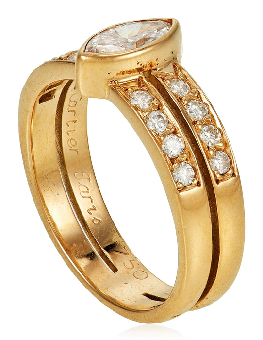 Bague 52 Bague en or et diamants Cartier Marquise 58 Facettes