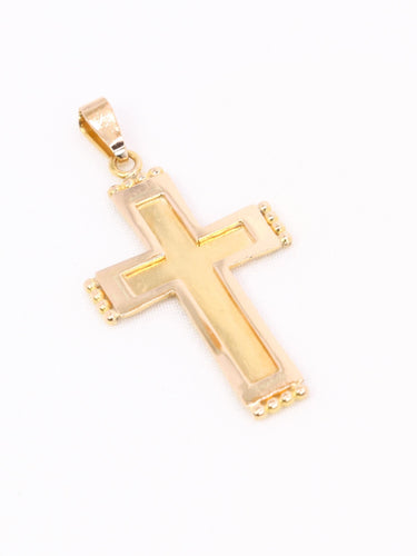 Pendentif croix vintage or jaune