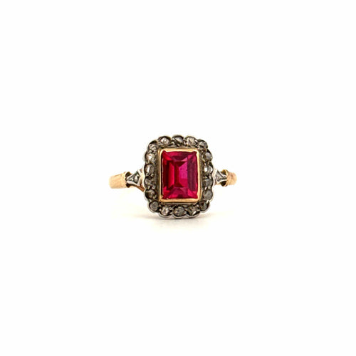 Bague 56 Bague Vintage Or Jaune Rubis & Diamants 58 Facettes 57-GS35197-2