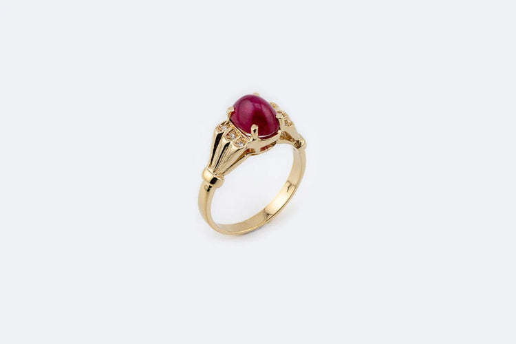 Bague Oro Giallo / 16 Anello in oro giallo con taglio cabochon 58 Facettes ANL859