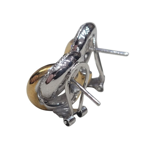 Boucles d'oreilles Boucles d'oreilles en diamants et or jaune et blanc 18 carats 58 Facettes PE15