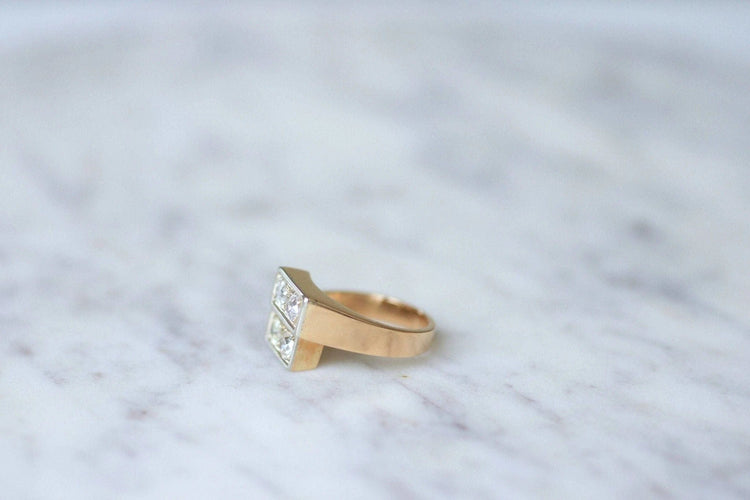 Bague 53 Bague Toi et Moi or rose, platine, diamants 58 Facettes