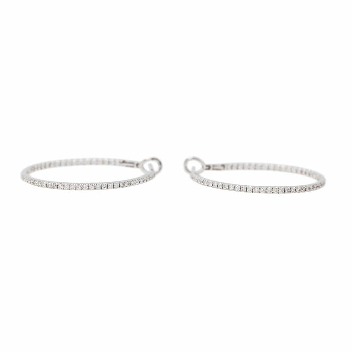 Boucles d'oreilles Boucles d'oreilles Créoles Or blanc Diamant 58 Facettes 3853169RV