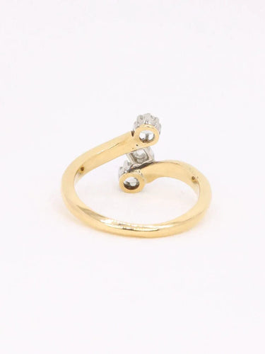 Bague 52 Bague toi et moi or jaune diamants old mine cut 58 Facettes J608