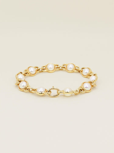 Bracelet Bracelet chaine vintage or jaune perles Akoya 58 Facettes 1204.5