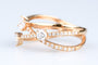 Bague 53 Bague en or jaune sertie de diamants 1.08 ct – design flèche croisée moderne 58 Facettes 31300300