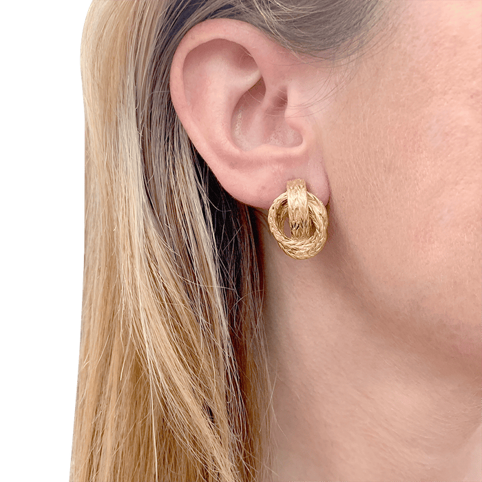 Boucles d'oreilles Hermès, "Noeuds marins", en or jaune.