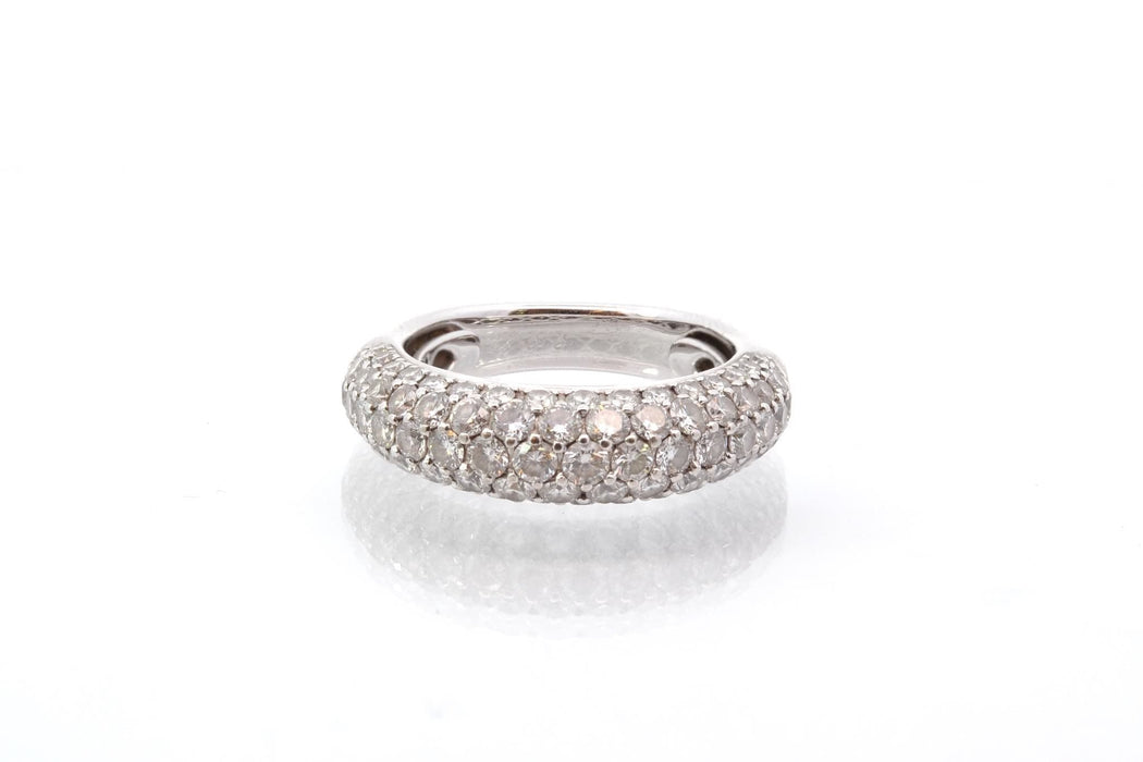 Bague 54 Bague jonc or blanc diamants 58 Facettes 25774-dv