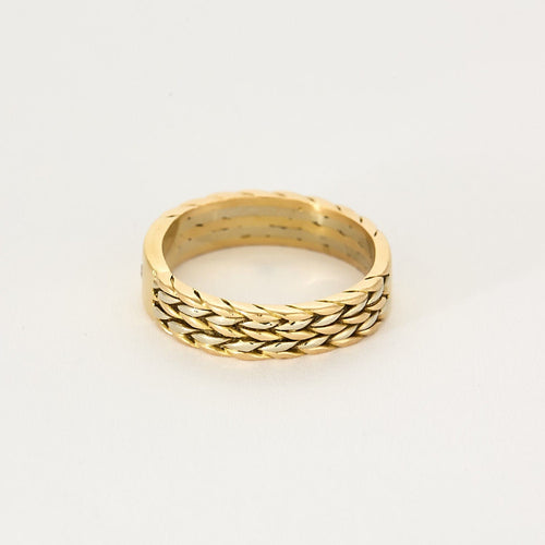 Bague 64 Alliance or jaune et gris et diamant 58 Facettes BIA09632