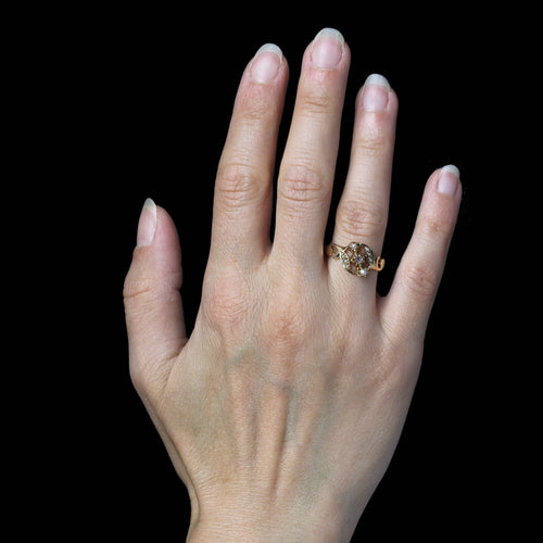 Bague 56 Bague ancienne perles fines et diamant taillé en rose 58 Facettes 25-145A