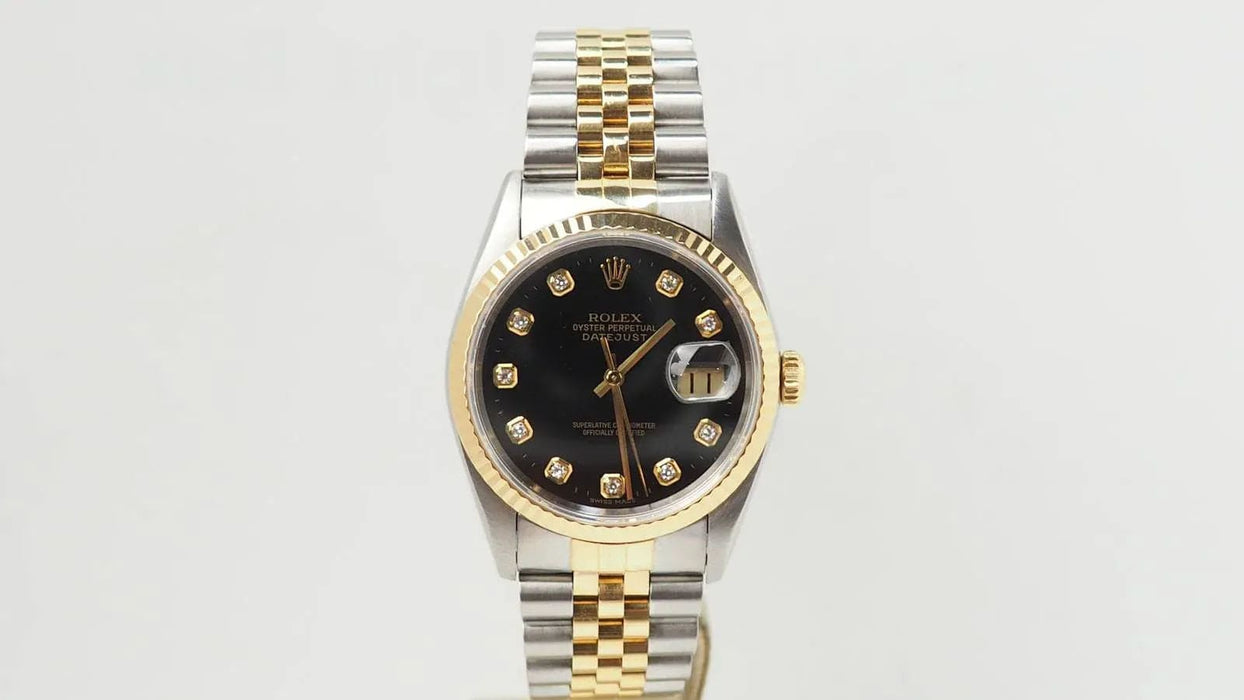 Montre ROLEX - Montre Date Just en or jaune et acier 58 Facettes 32810