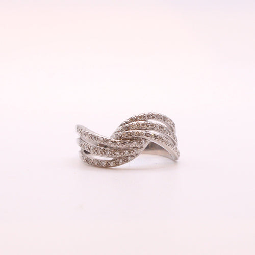 Bague Bague Noeud  de Diamants or blanc 18k 58 Facettes