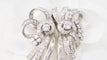 Broche Art déco double clips en or blanc et platine, diamants