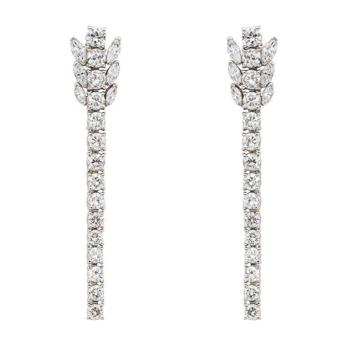 Boucles d'oreilles Pendantes Or blanc Diamant