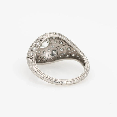 Bague 52 Bague de fiançailles Art déco vintage en platine 5,25 avec diamant 1 carat et bijoux de mariée raffinés 58 Facettes G13459