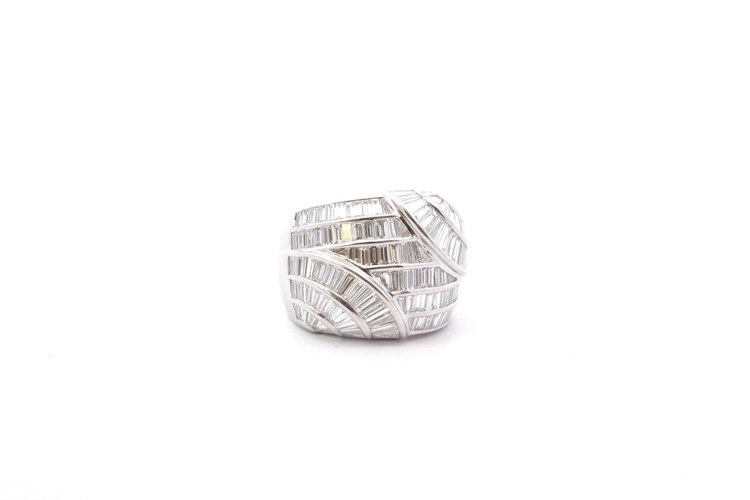 Bague 53 Bague or blanc pavage diamants 58 Facettes 26129