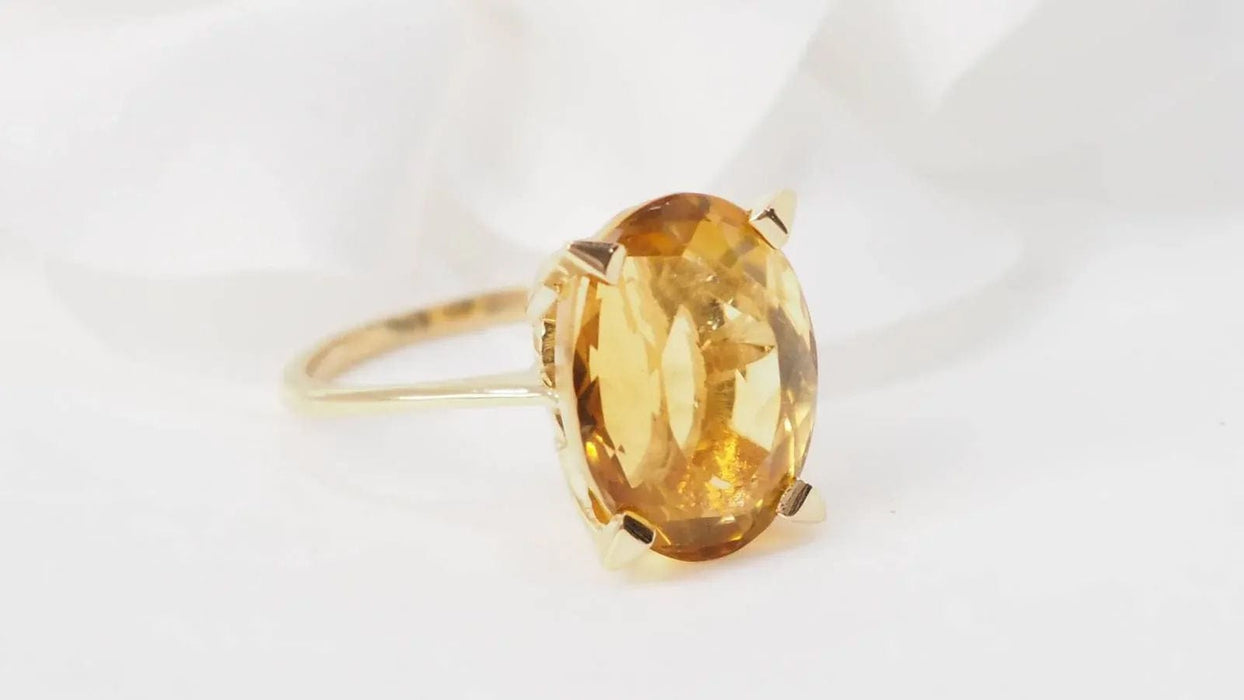 Bague 52.5 Bague vintage or jaune et citrine 58 Facettes 32983