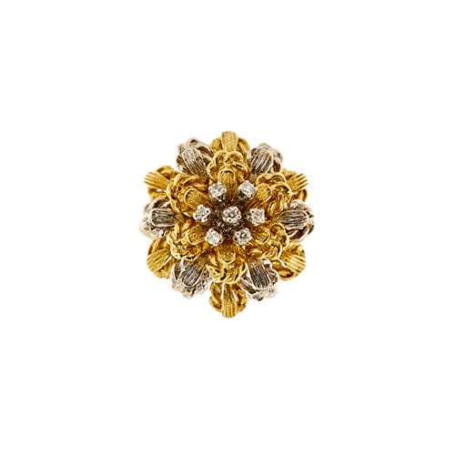 Bague 54 Bague fleur avec diamants 58 Facettes 34293