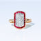 Bague 56 Bague Art Déco or jaune, rubis, diamants 58 Facettes 240 555