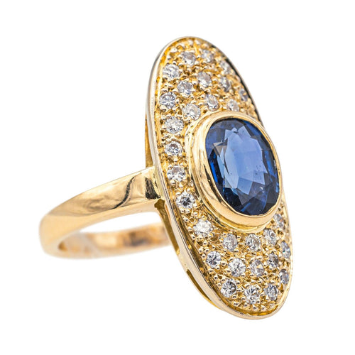 Bague 48 Bague Pompadour Or jaune Saphir, Diamant 58 Facettes 4002855CN