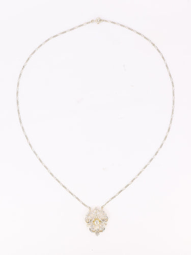 Collier Collier Belle Epoque or blanc diamant taille ancienne 58 Facettes 1CA0000004/1 BIS