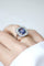 Bague 54.5 Bague Marguerite Art Déco saphir de Ceylan 3,90 cts et diamants 58 Facettes
