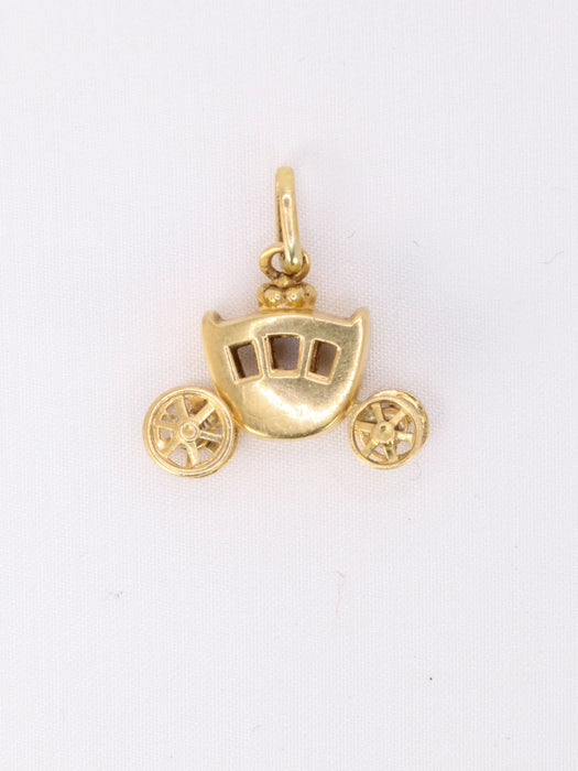 Pendentif Pendentif charms carrosse vintage or jaune 58 Facettes 1087.10