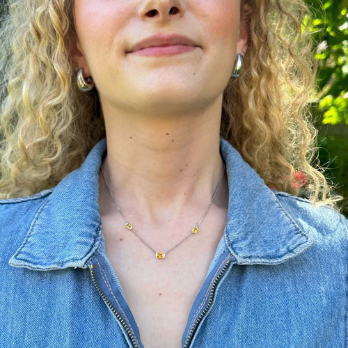 Collier Collier saphirs jaunes 58 Facettes 205