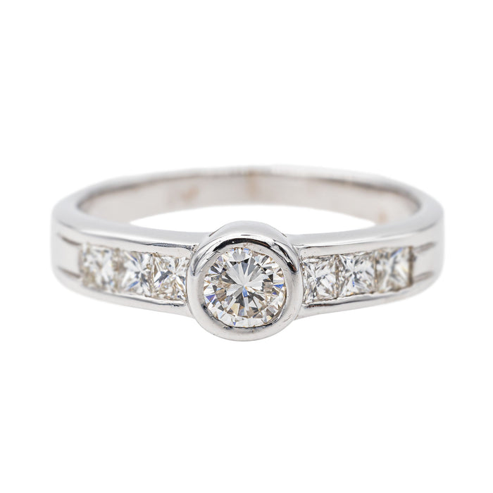 Bague Solitaire Or blanc Diamant