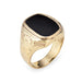 Bague 60 Bague homme Art Déco Vintage Incrustée Onyx or jaune 58 Facettes G12881