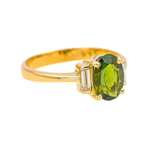 Bague 53 Bague Or jaune Tourmaline, Diamant 58 Facettes 4309977CN