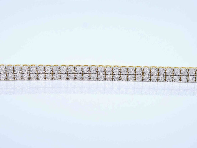 Bracelet Bracelet de tennis en or avec 2 rangées de diamants de 1,50 carat 58 Facettes 2148