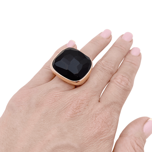 Bague 53 Bague Pomellato "Victoria", ou rose, jais. 58 Facettes 34742