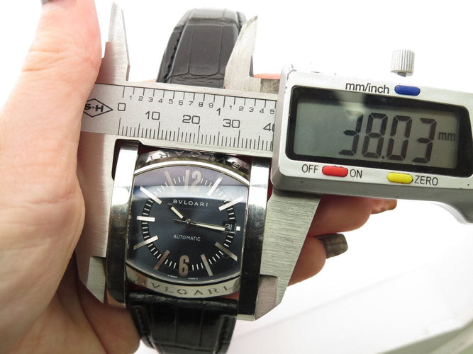 Montre montre BULGARI assioma aa48s 48mm acier bracelet croco automatique 58 Facettes 270919