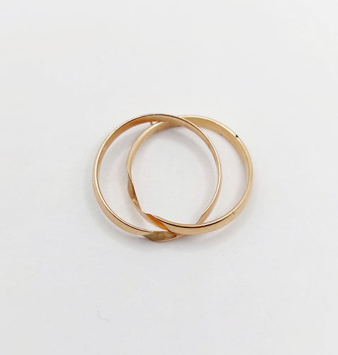 Bague 53 Alliance victorienne jumelée en or rose 18k (circa 1880) 58 Facettes A06538
