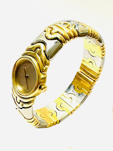 Montre BVLGARI. Collection Parentesi, montre or et acier 58 Facettes