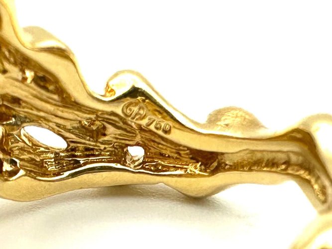 Bague 55 GILBERT ALBERT. Bague en or jaune, perles et diamants 58 Facettes