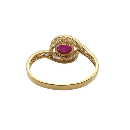 Bague or jaune, rubis & diamants